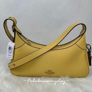 Coach Ella Small Shoulder Bag Crossbody In Leather/Gold/Soft Yellow CDV36 NWT